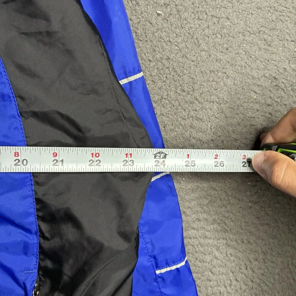 Vintage 90s Nike Track Jacket Boys XL 16-18 Blue Stripe Full Zip Windbreaker